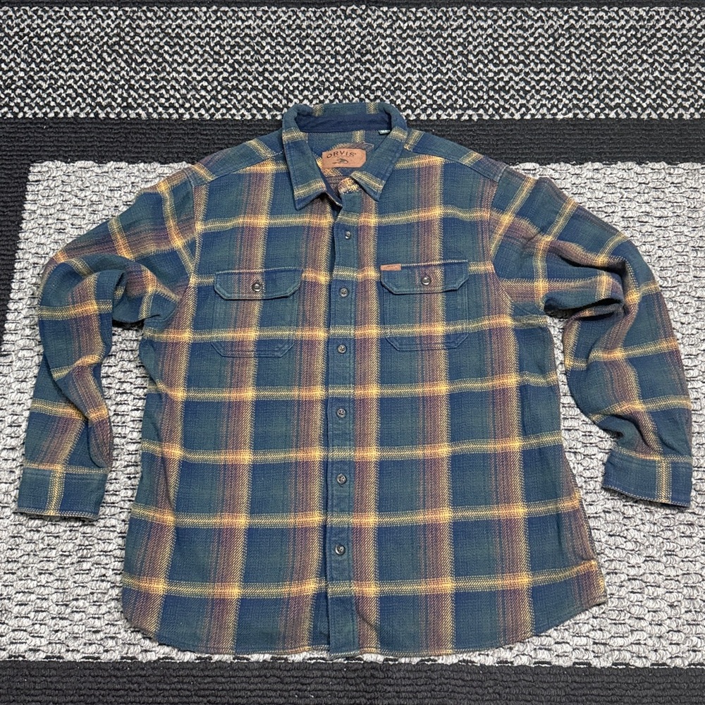 Orvis Flannel Shacket Men’s XXL Plaid Outdoor Rustic Nature Lumberjack Cabincore